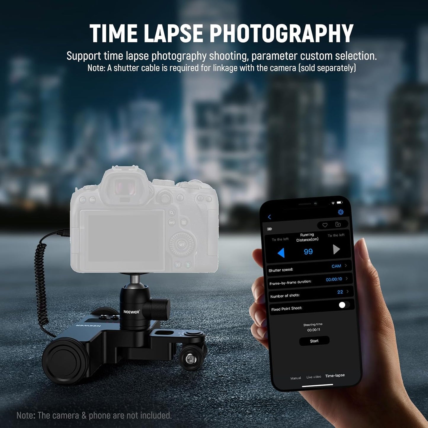 Neewer 10102371 Motorized Camera Dolly - App Controlled