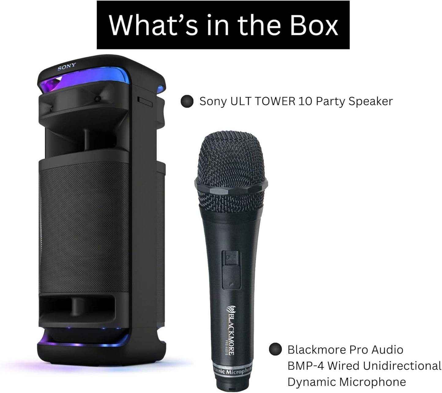 Sony ULT Tower 10 Party Speaker Karaoke Bundle (Black)