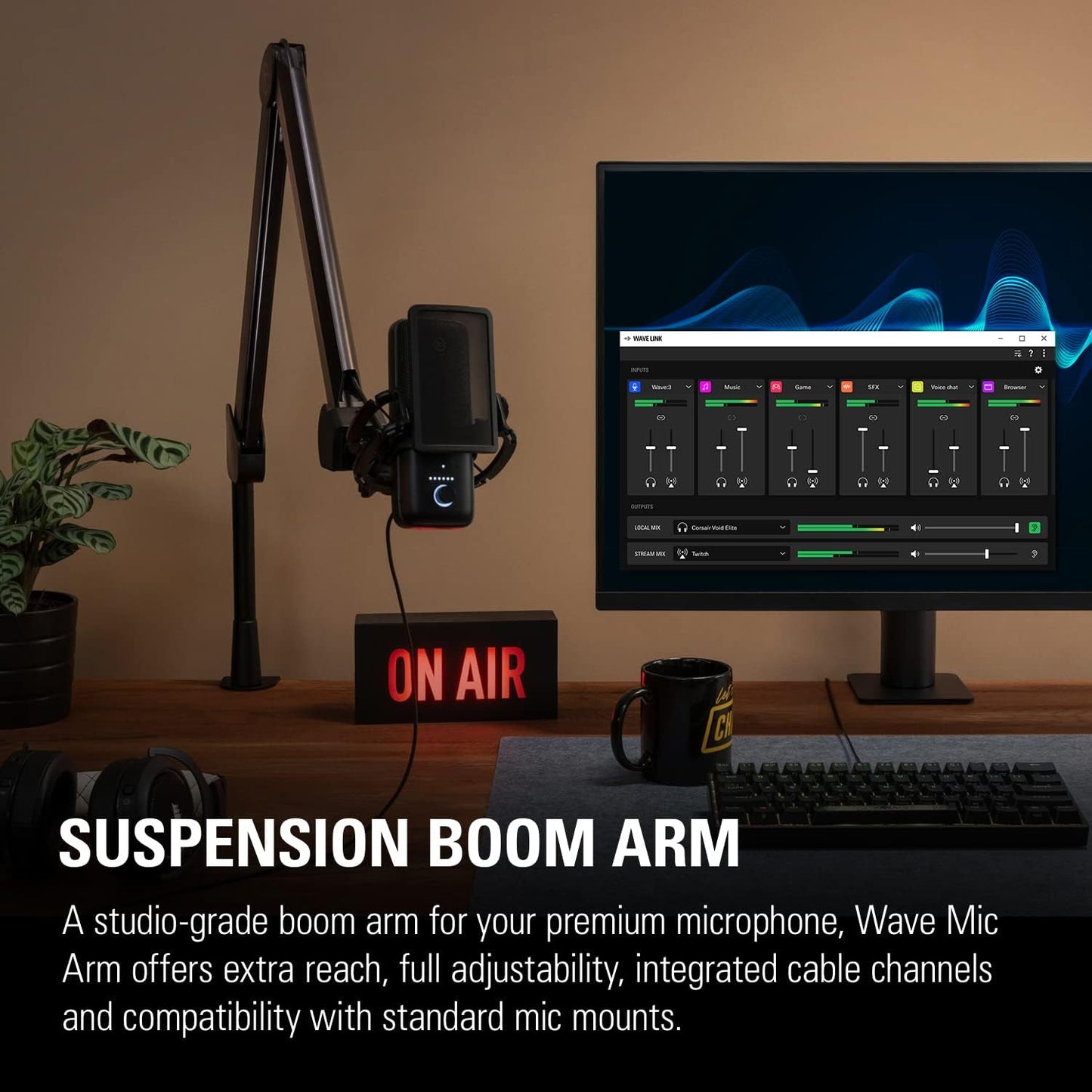 Elgato 10AAM9901 Wave Mic Arm Premium Broadcasting Boom