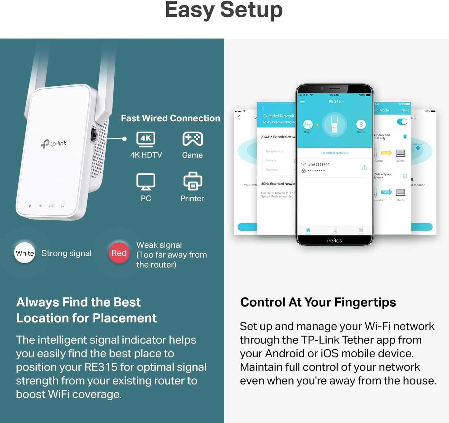 TP-Link RE315 AC1200 WiFi Extender Signal Booster