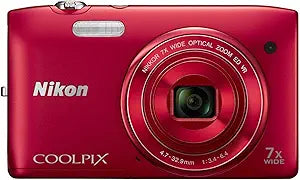 Nikon S3500 20.1MP 7x Zoom Red Renewed Camera