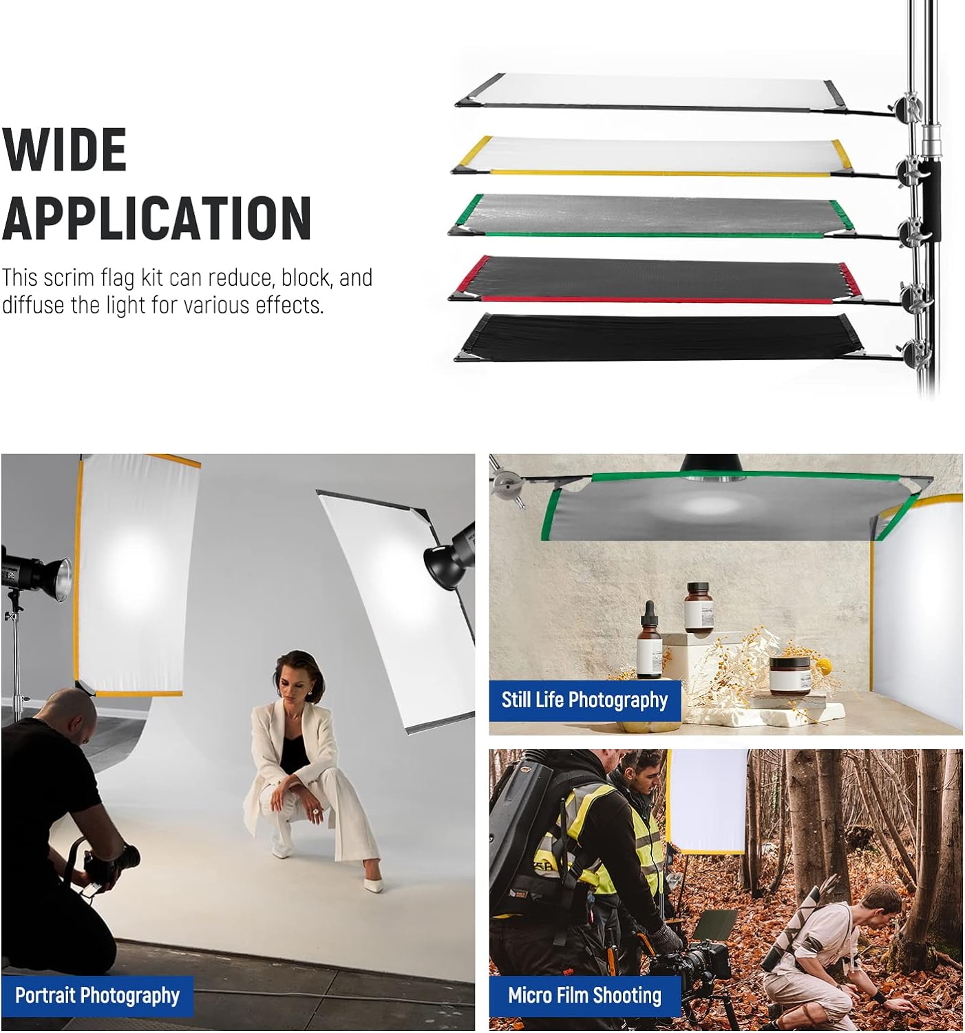 Neewer 10101664 SF6090F 5-in-1 Folding Flag Kit Photography