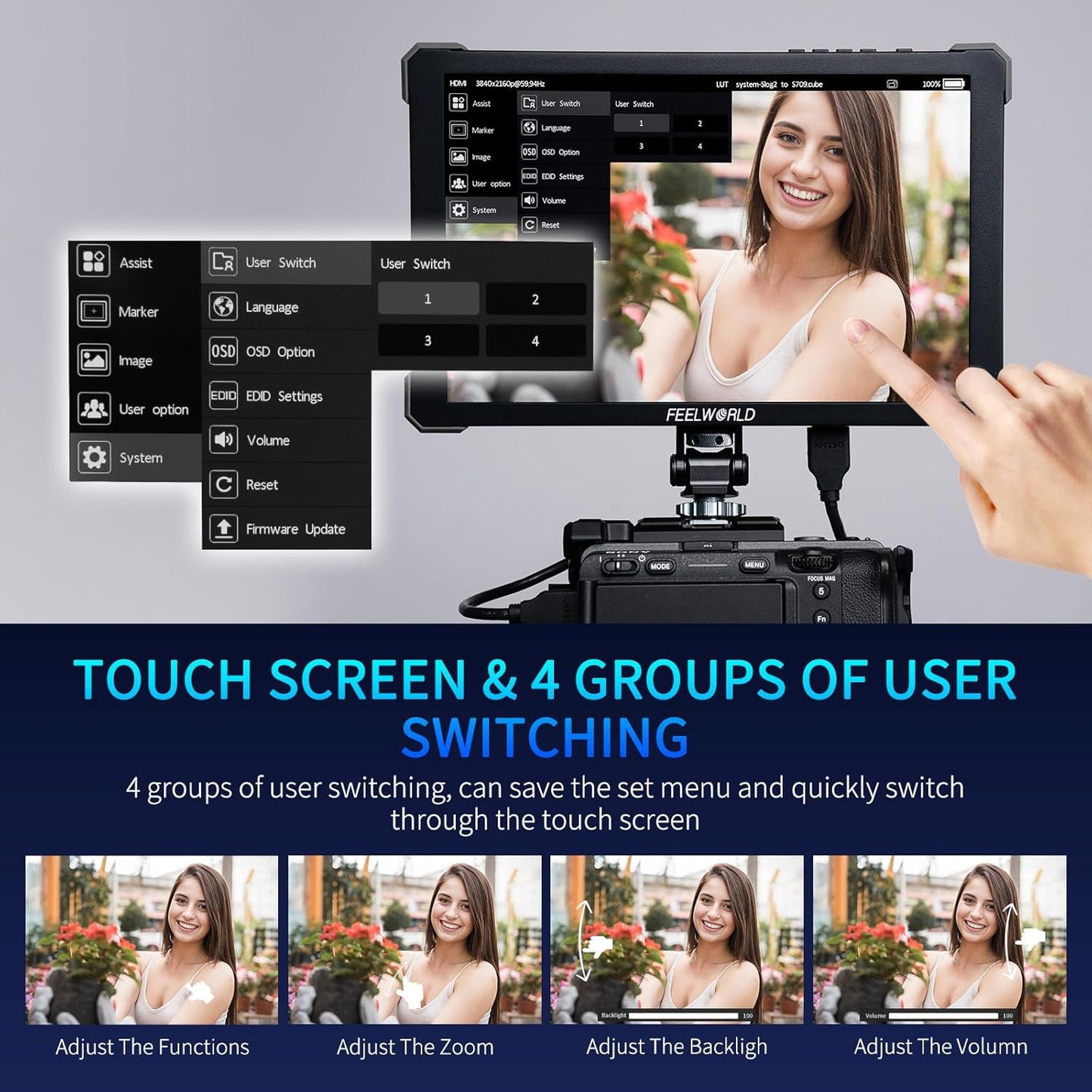 FEELWORLD T10 Camera Field Monitor Touchscreen 3D LUT