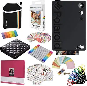 Polaroid AMZPOLSP02K5B Mint Instant Camera Bundle - Black