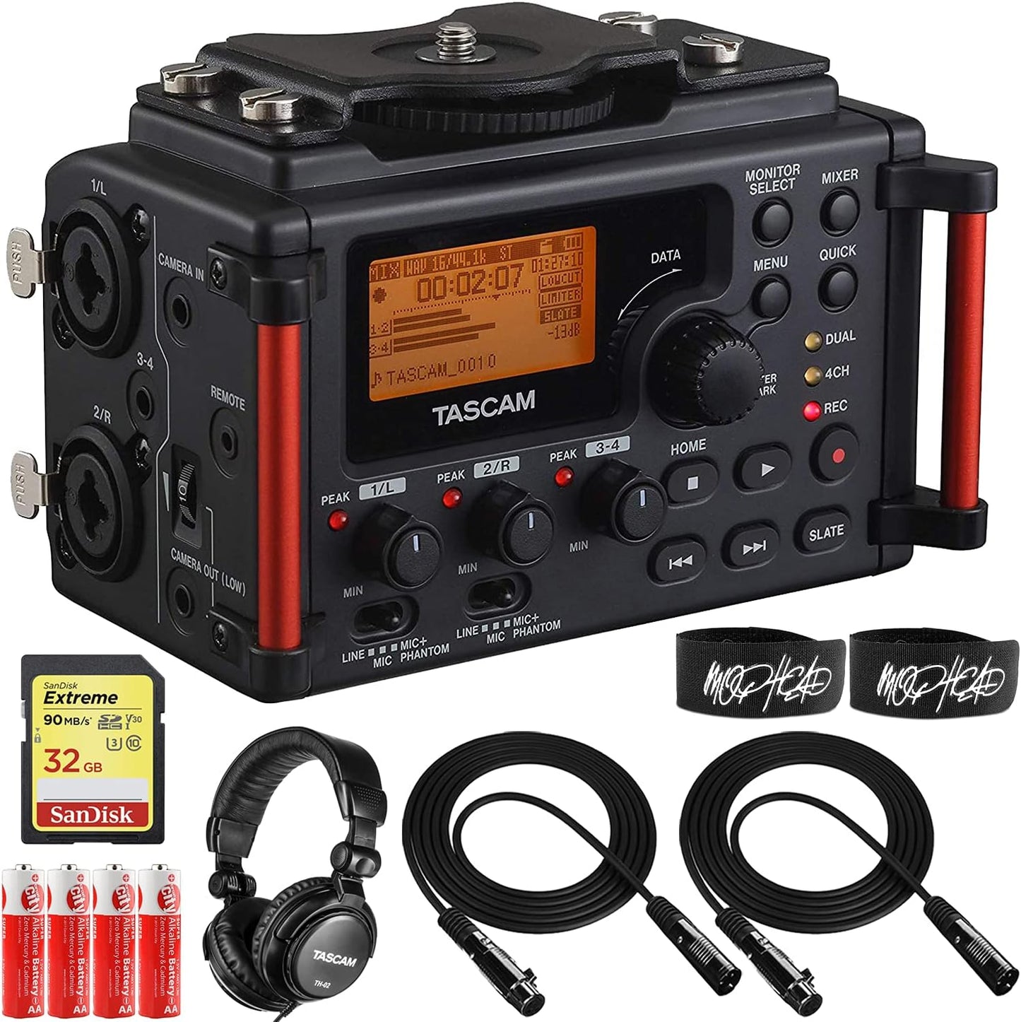 Tascam DR-60DmkII 4-Input Multitrack Field Recorder Bundle