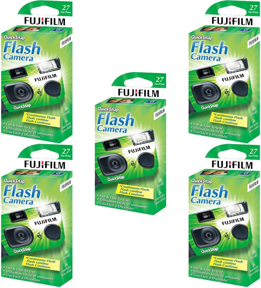 Fujifilm BHBUSWA1119 QuickSnap Flash 400 Single-Use Camera 5-Pack