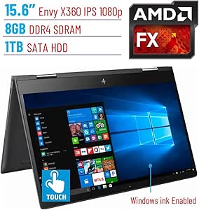 HP Envy x360 - 15.6" Touch Laptop, 8GB RAM, 1TB HDD (Renewed)
