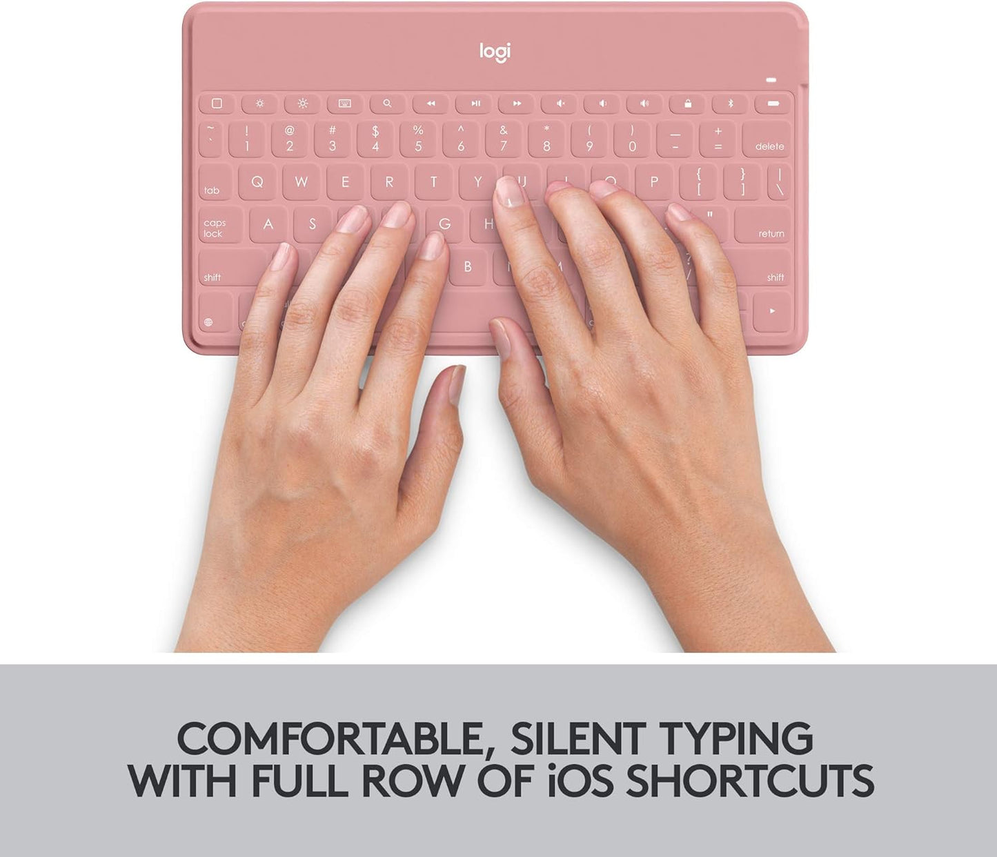 Logitech Teclados-1198 Keys-to-Go Bluetooth Keyboard - Blush Pink (Renewed)