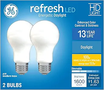 GE 93129472 Refresh 100W EQ A21 Daylight LED 2-Pack — main product image