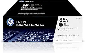 HP CE285D 85A Black Toner Cartridges: 2-Pack, LaserJet Compatible