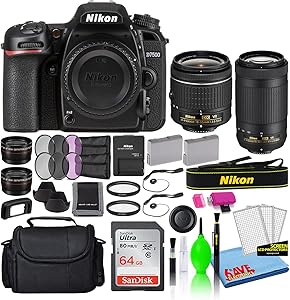 Nikon 13543 D7500 DSLR Camera 18-55mm & 70-300mm Lens Bundle (Renewed)