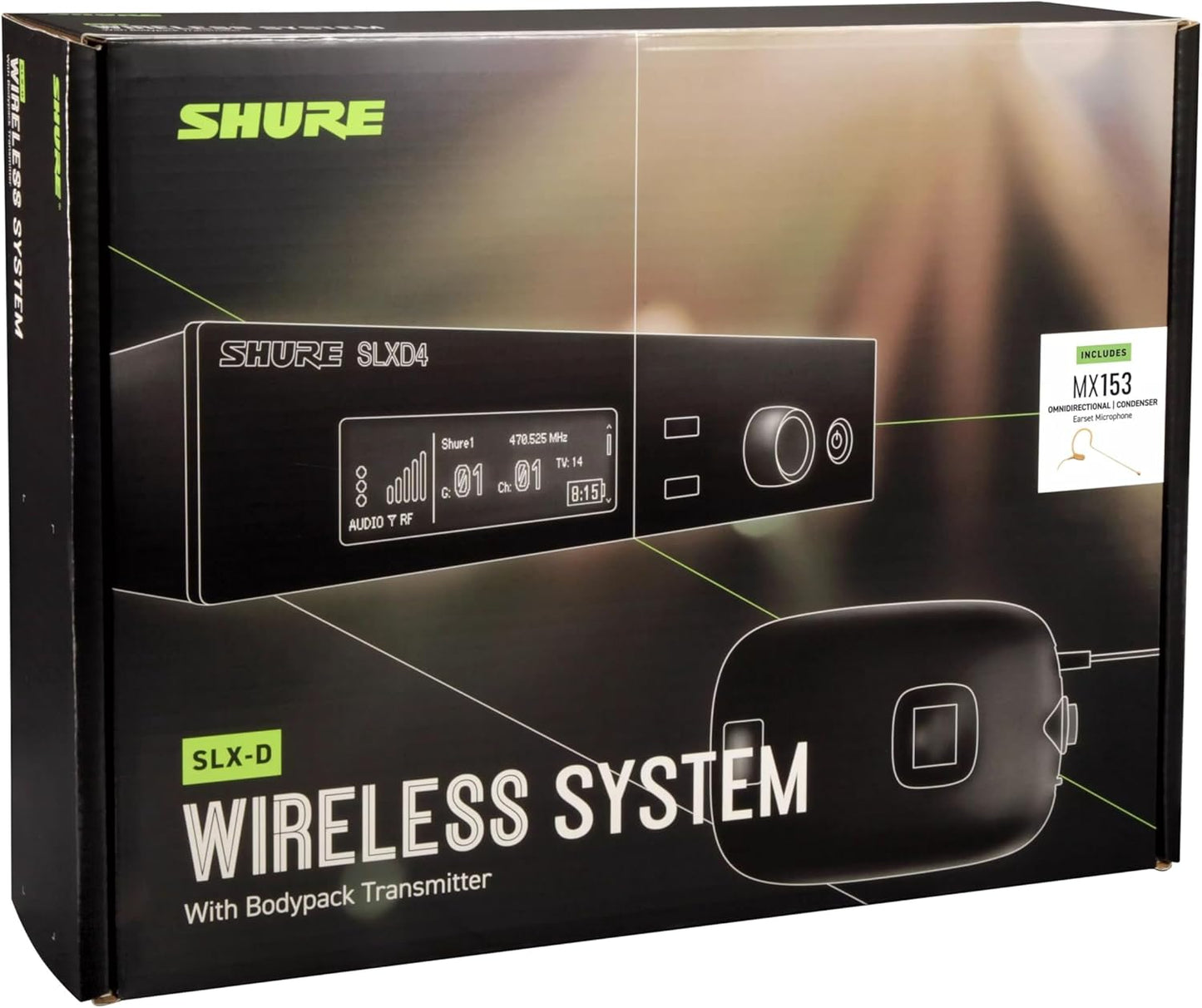 Shure SLXD14/153T-G58 Digital Wireless Mic System MX153T Earset