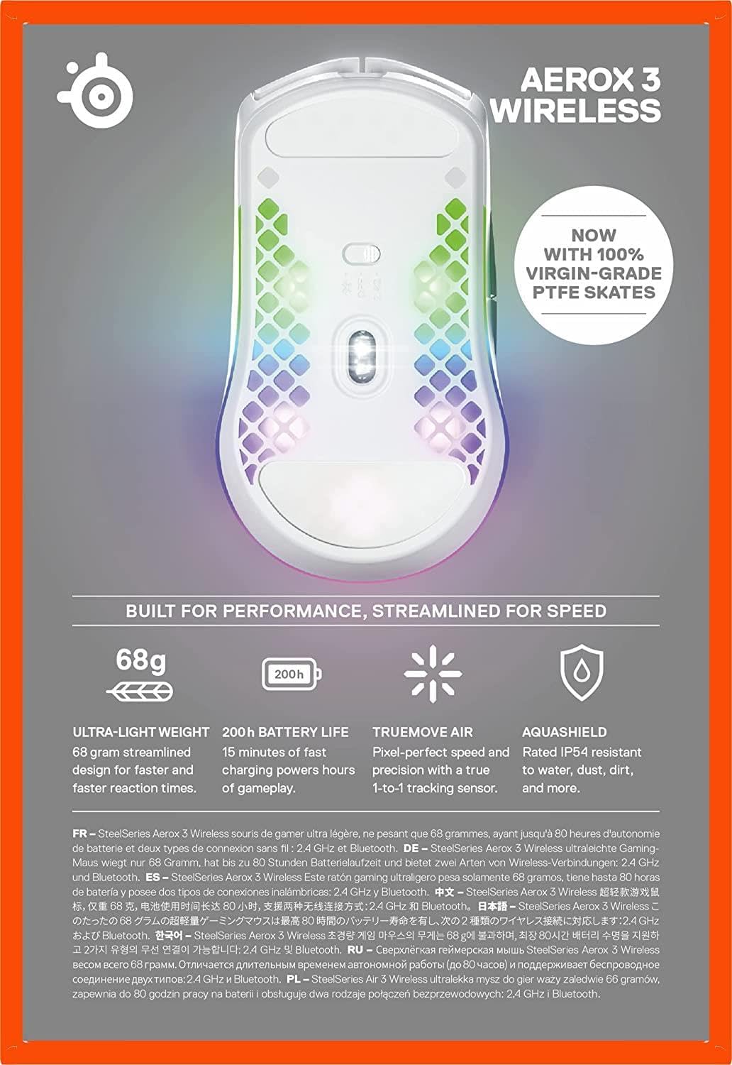 SteelSeries Aerox 3 62608 Wireless Gaming Mouse - Snow