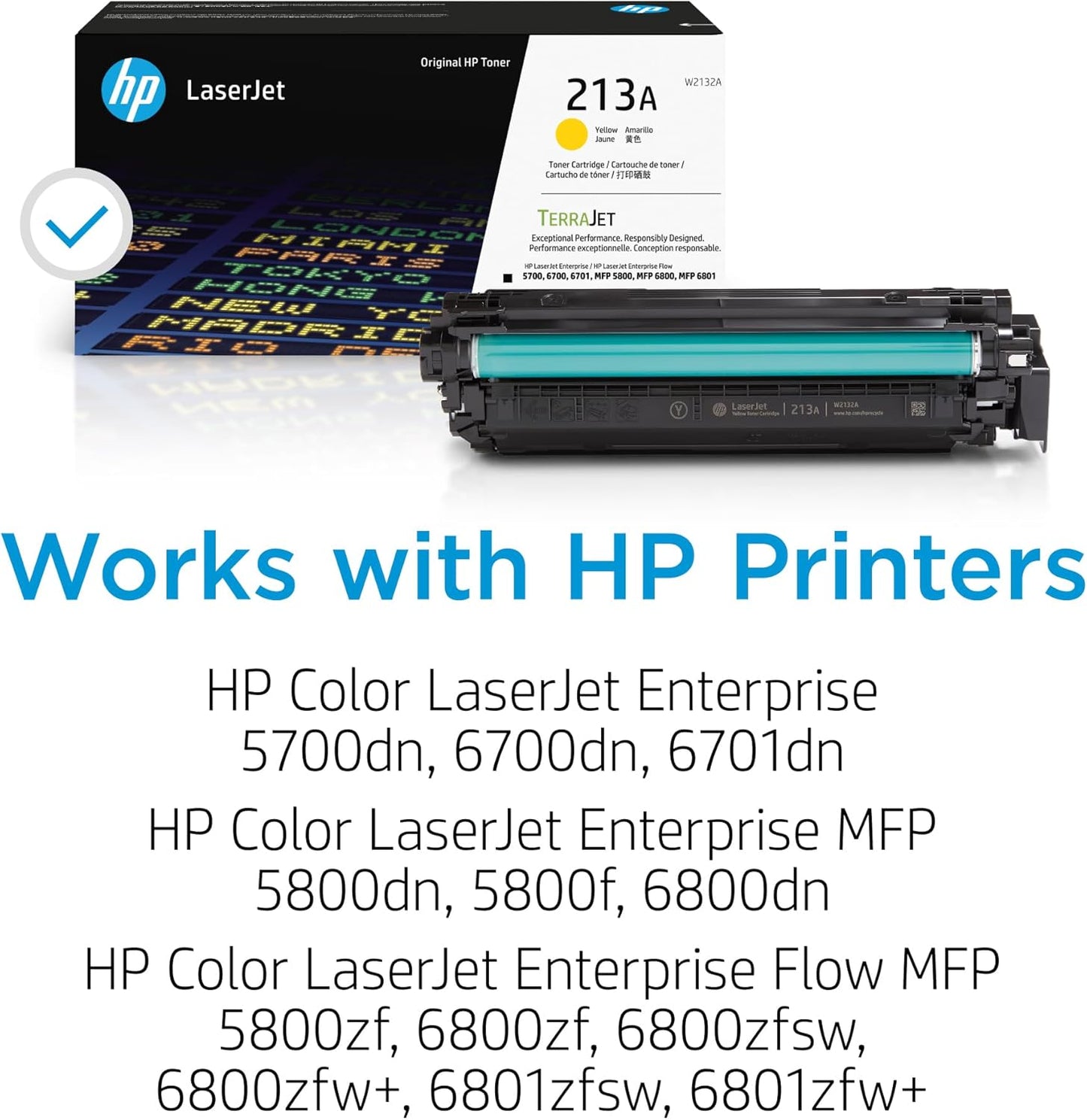 HP 213A Yellow LaserJet Toner Cartridge W2132A