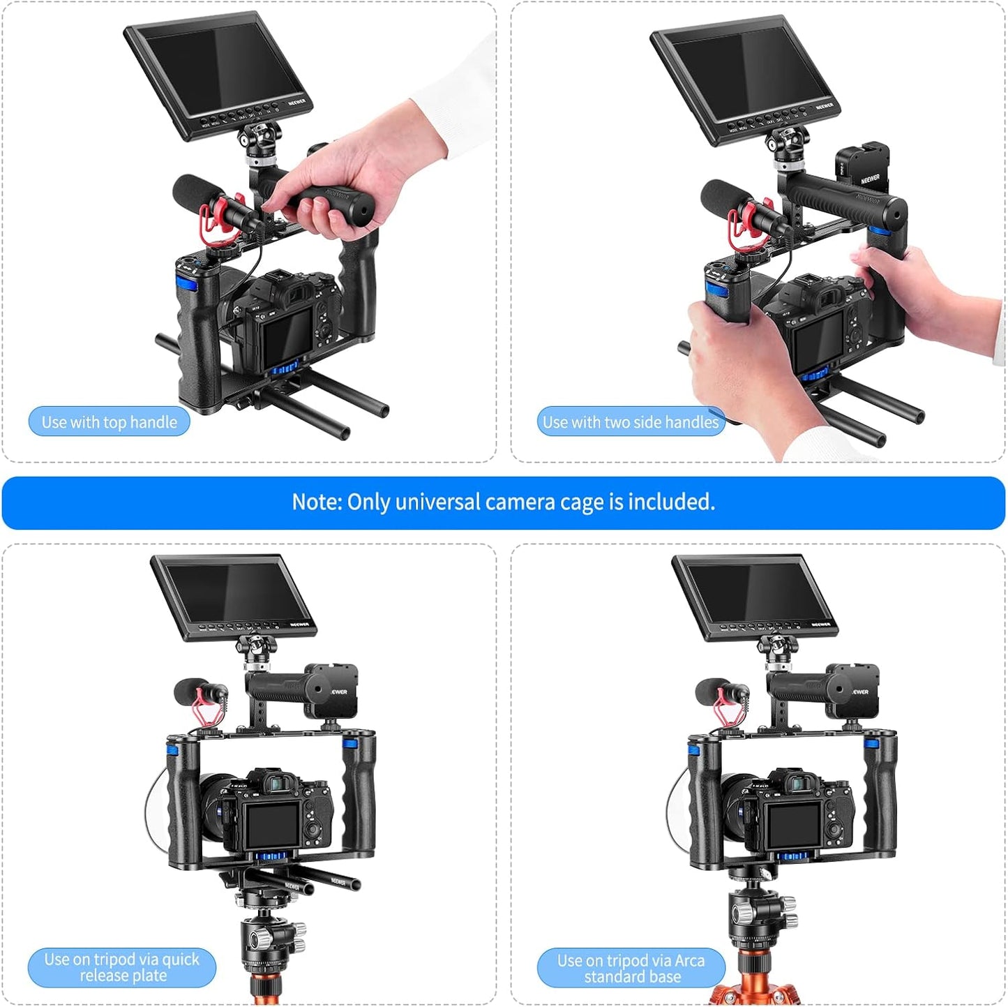 Neewer 10100435 Camera Cage Rig Dual Grips