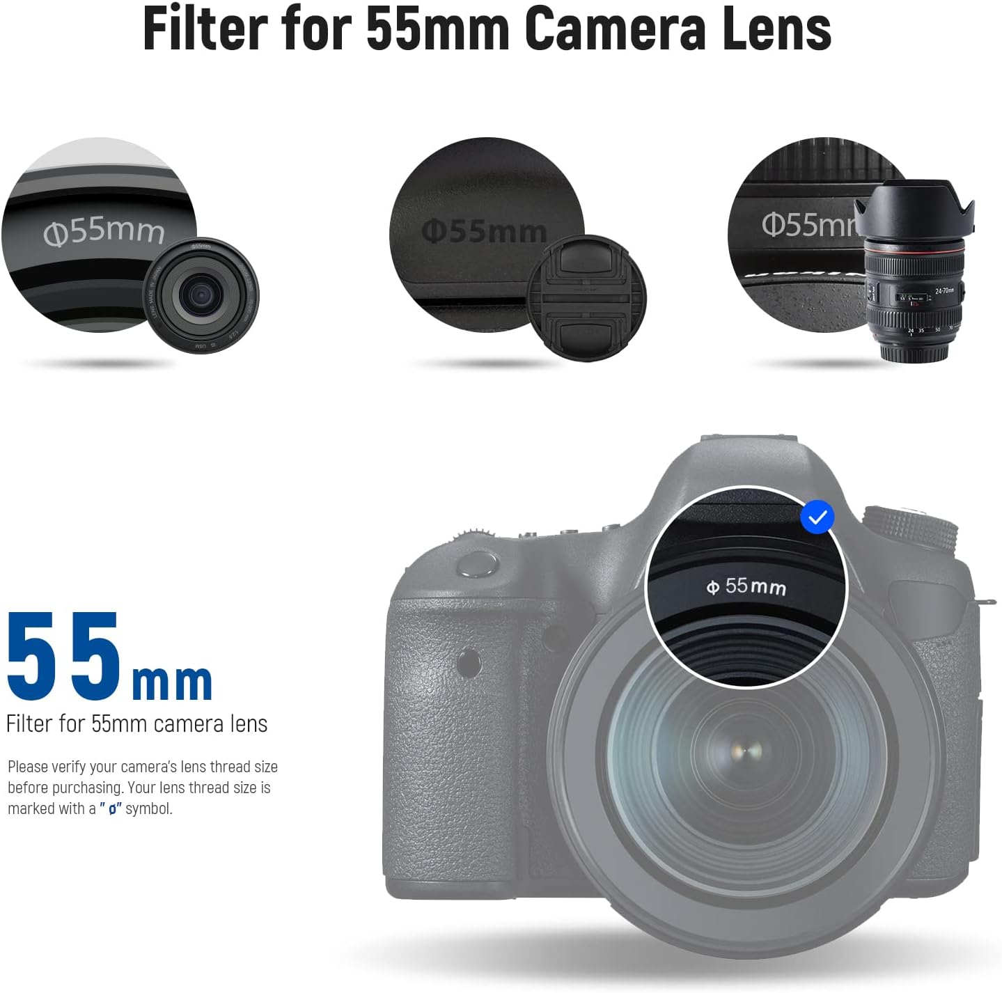 NEEWER 55mm ND Filter Kit ND4, ND8, ND64, ND1000 - Nano Coated