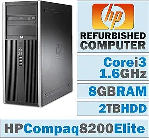 HP Compaq 8200 Elite i3-2105 8GB 2TB Windows 7 PC