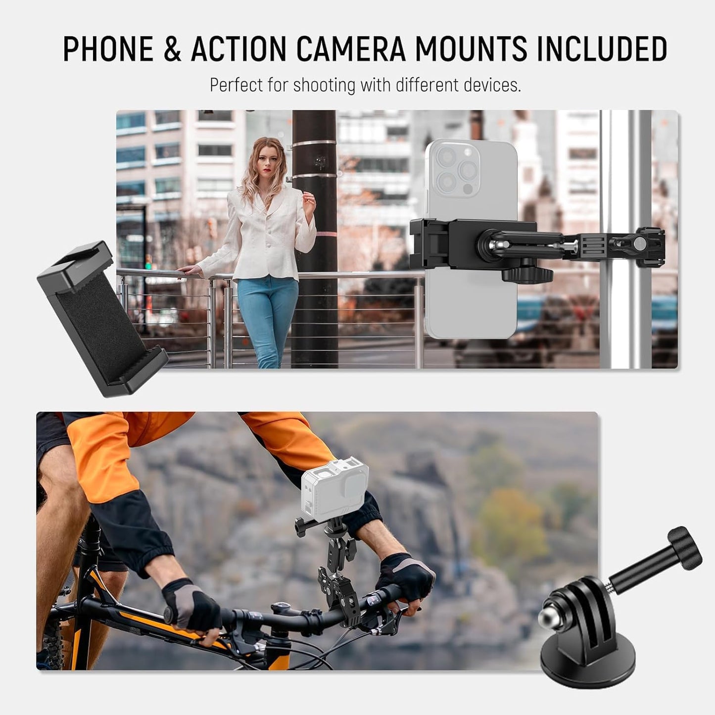 Neewer ST83 Super Clamp with Dual Ballhead Magic Arm