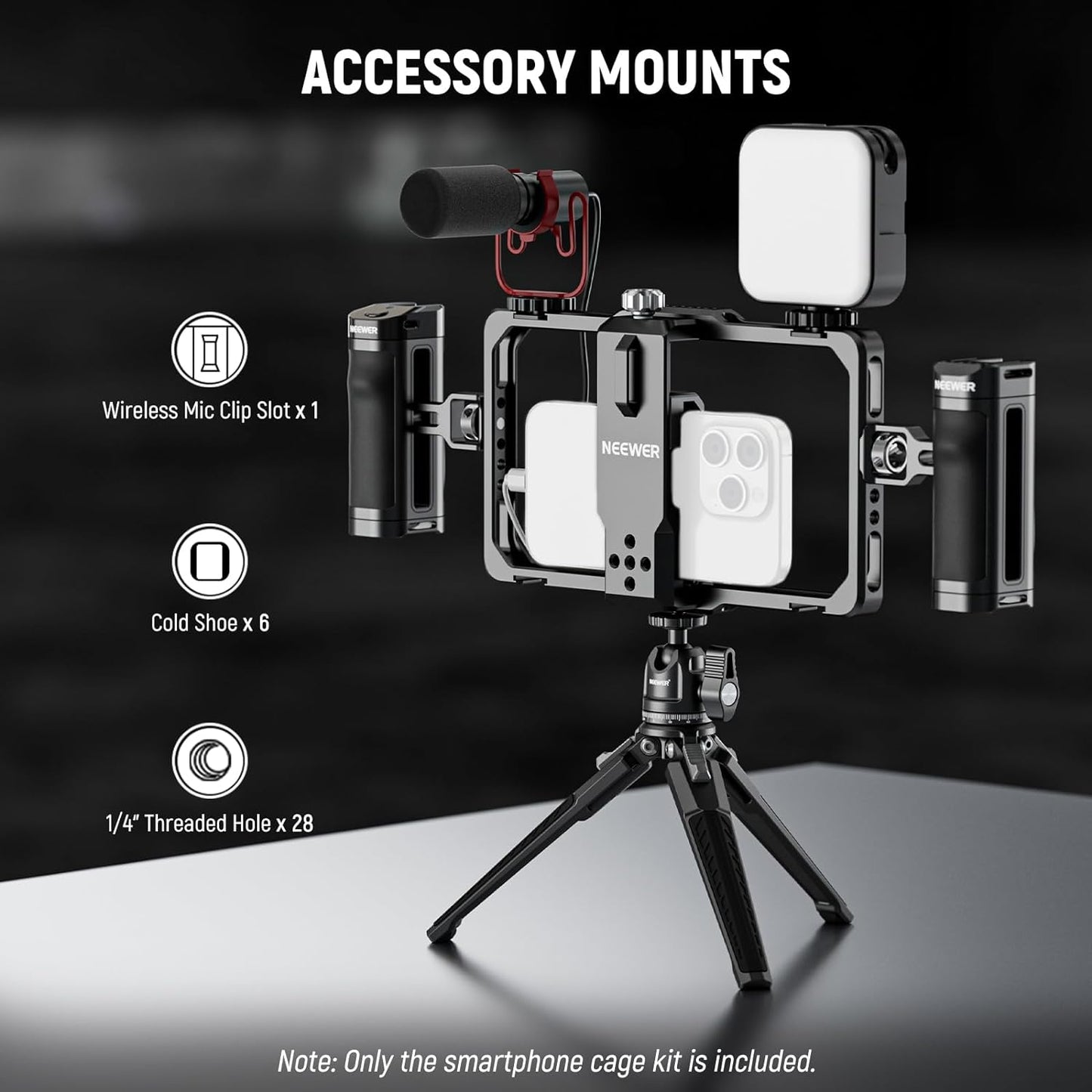 Neewer PA009E Universal Phone Cage Video Rig Stabilizer