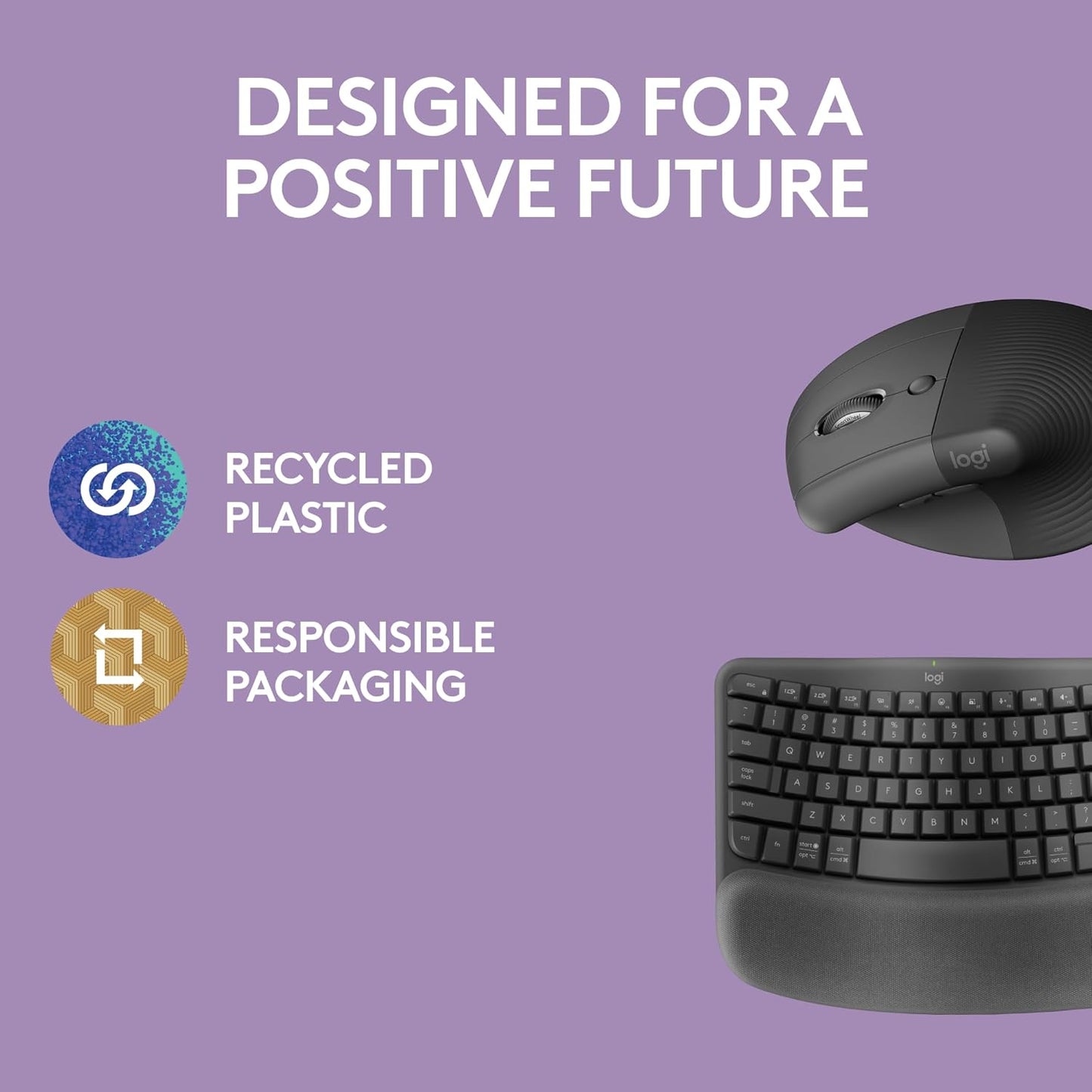 Logitech Wave Keys Ergonomic Keyboard & Lift Mouse Bundle
