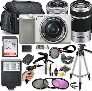 Sony ILCE6100L/W a6100 Mirrorless Camera Deluxe Bundle