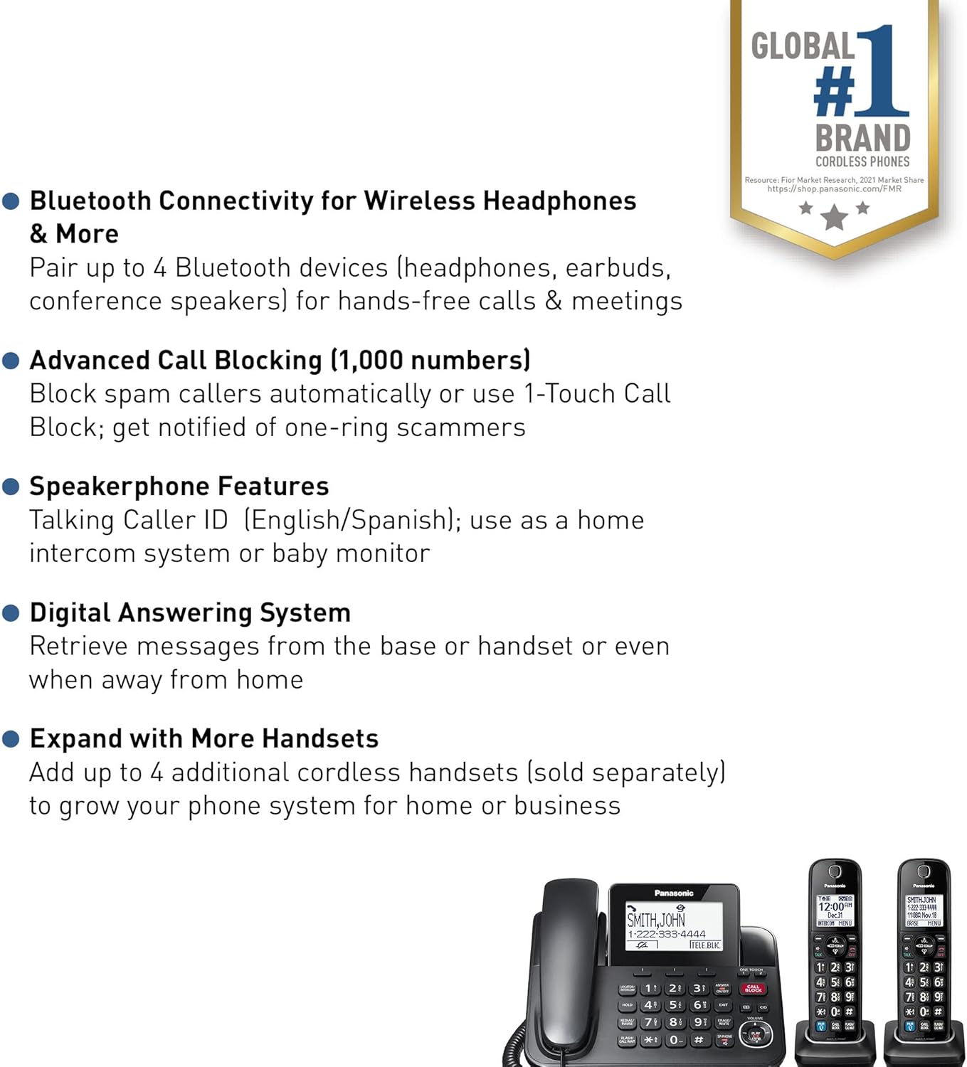 Panasonic KX-TGF892B Bluetooth Expandable Corded Phone