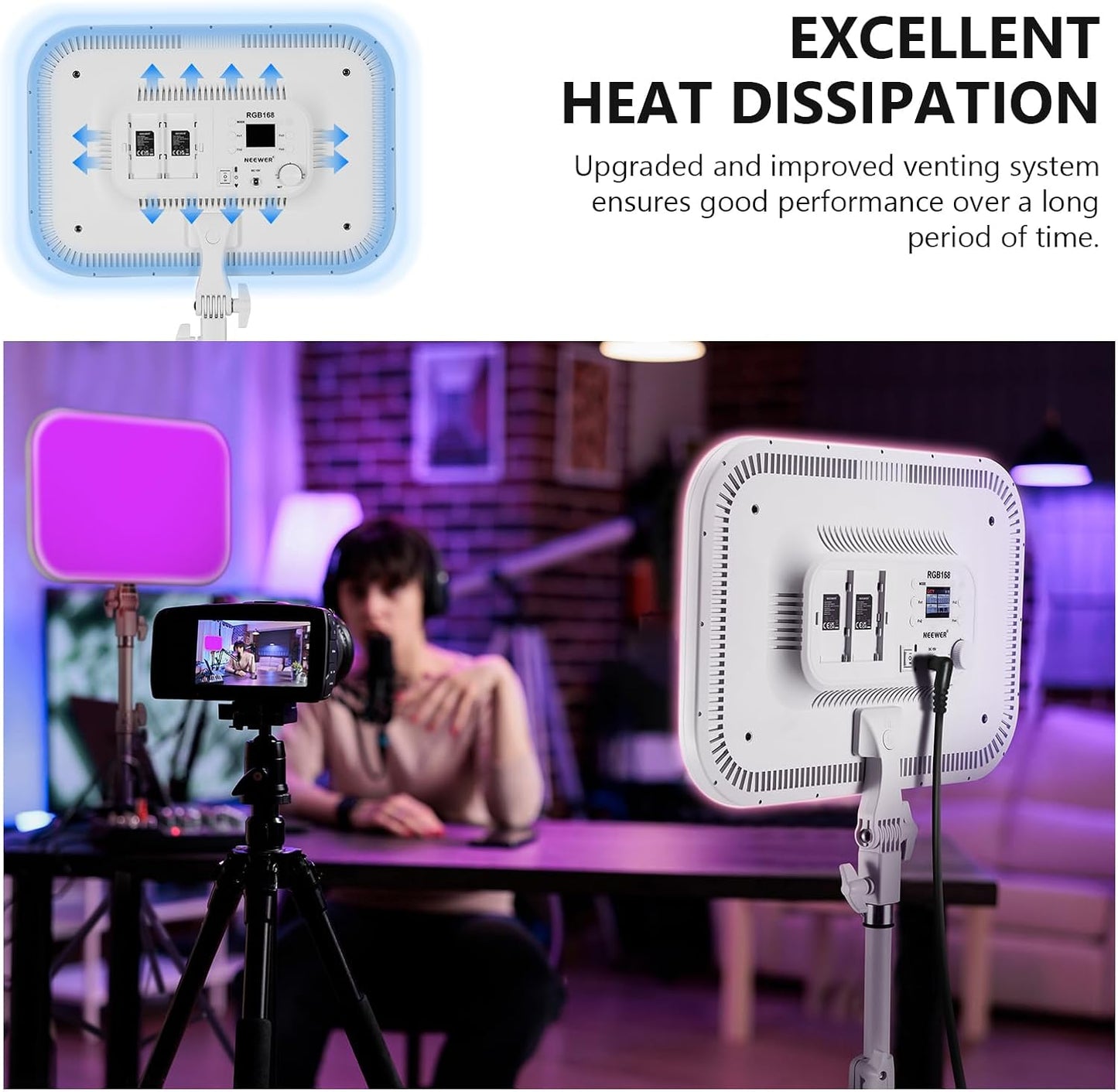Neewer 10102201 60W RGB LED Video Light Panel Kit