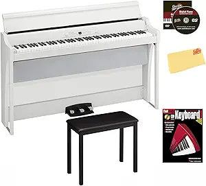 Korg AUS-G1BAIRWH-COMBO-STD White Digital Piano Bundle