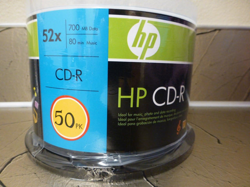 HP 34308302 52X CD-R 50PK Cake Box — main product image