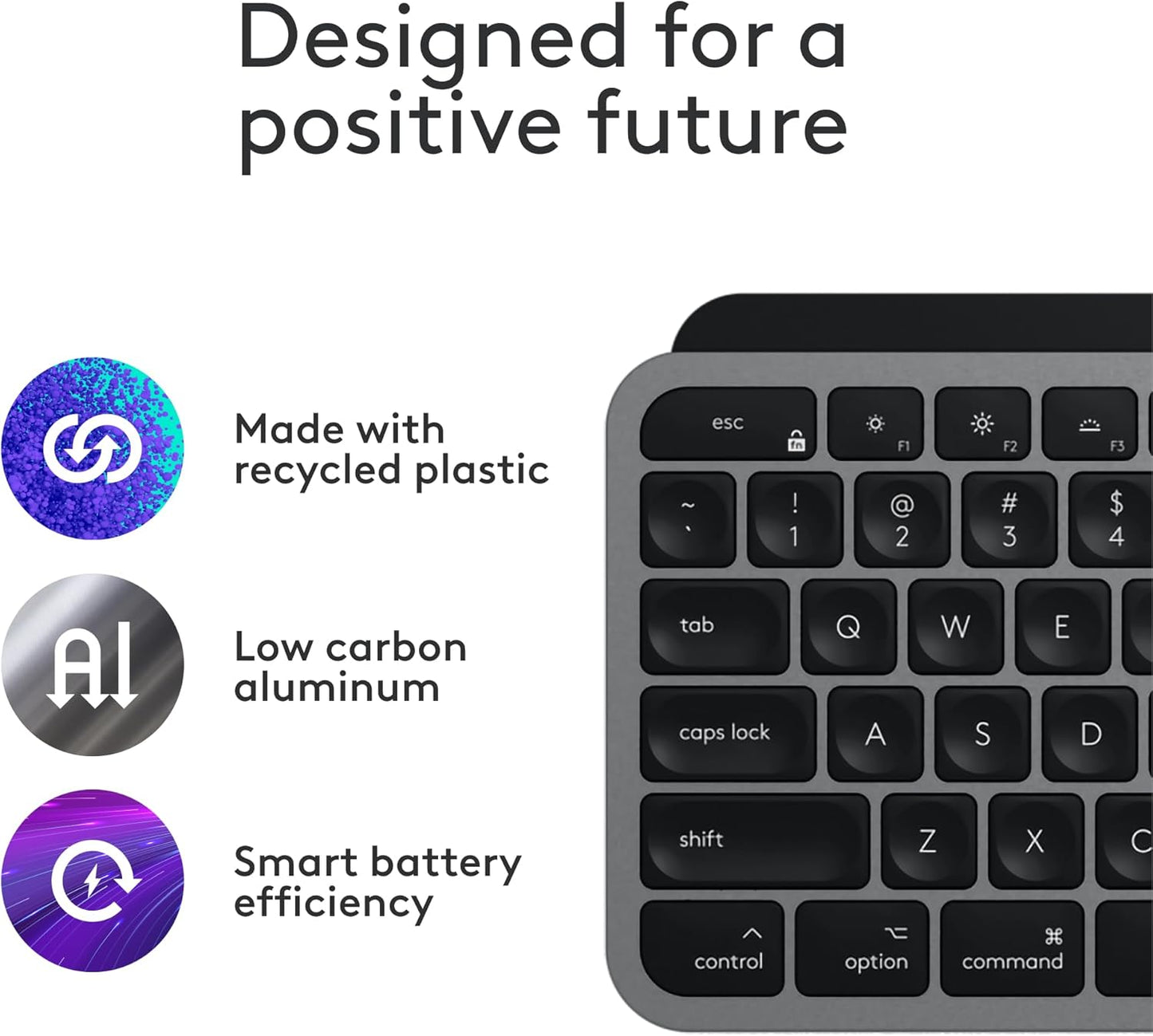 Logitech 920-011621 MX Keys S Mac Wireless Keyboard - Space Grey
