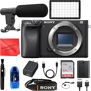 Sony Alpha a6400 Mirrorless Camera Body + Accessories (Renewed)