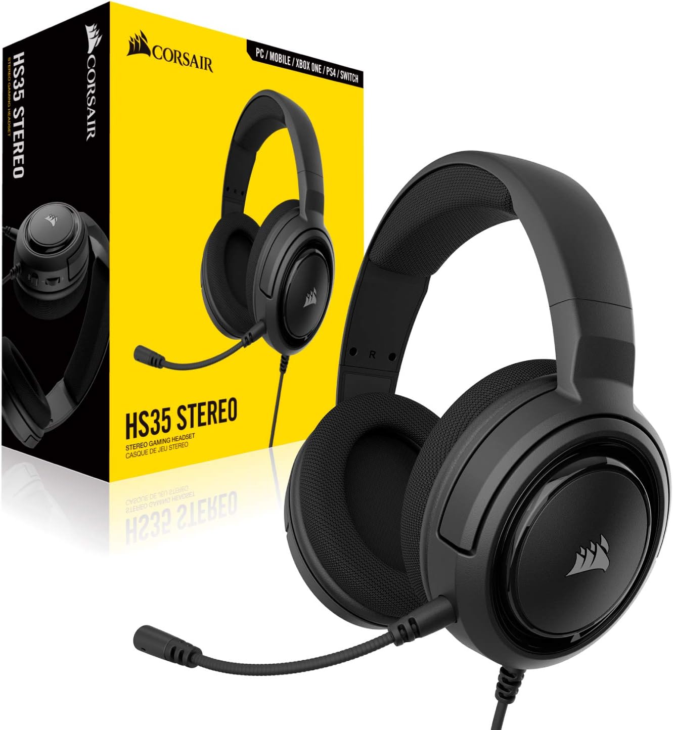 Corsair CA-9011195 HS35 Carbon Gaming Headset (Renewed)
