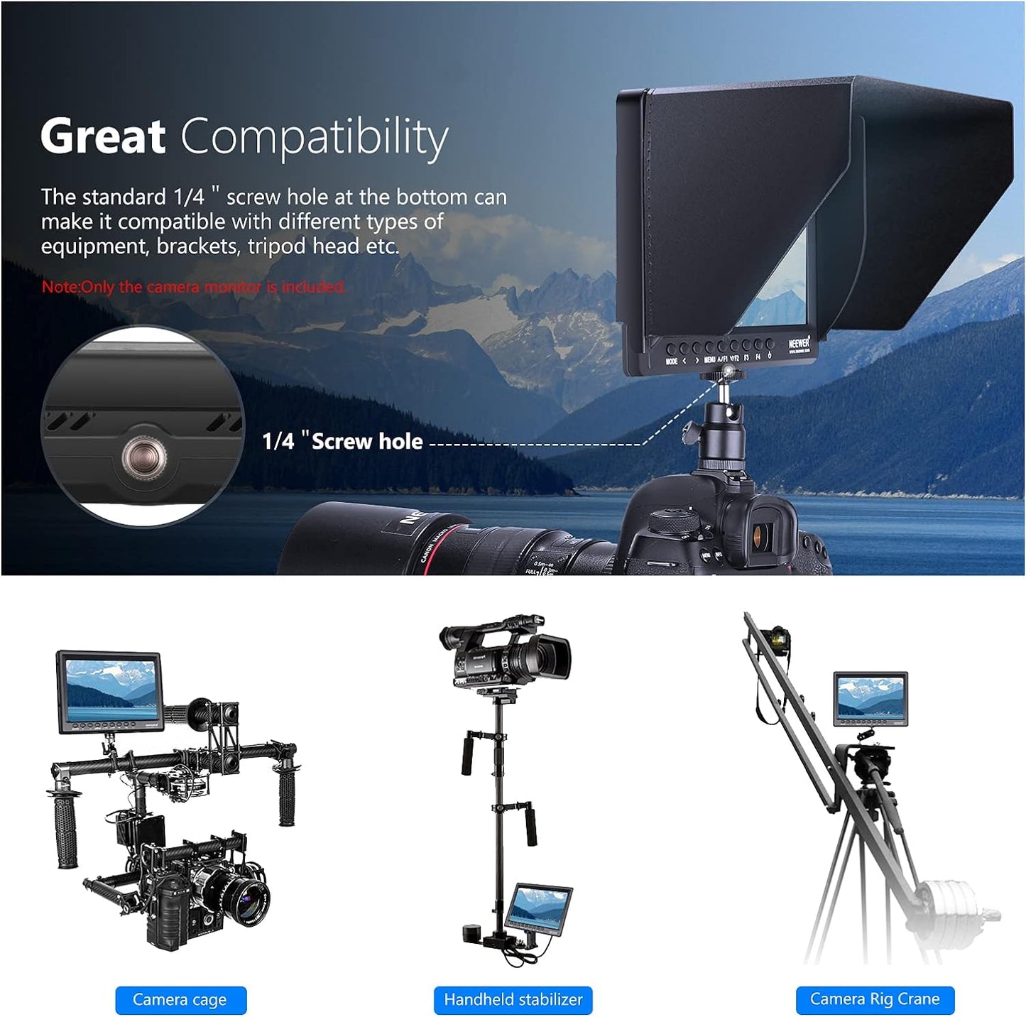 Neewer F100 - 7" IPS Camera Field Monitor Kit