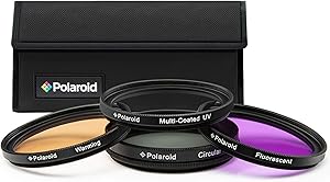 Polaroid PL4FIL49 49mm Filter Kit - UV, CPL, Warming, FLD