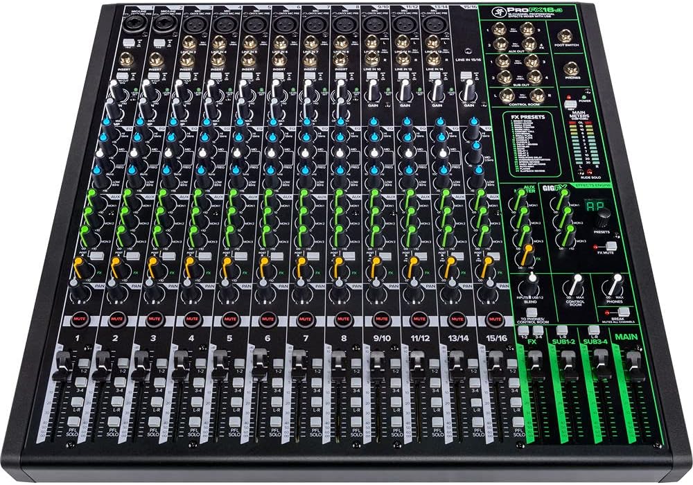Mackie ProFX16v3 16-Channel Mixer Bundle with Bag & Cables