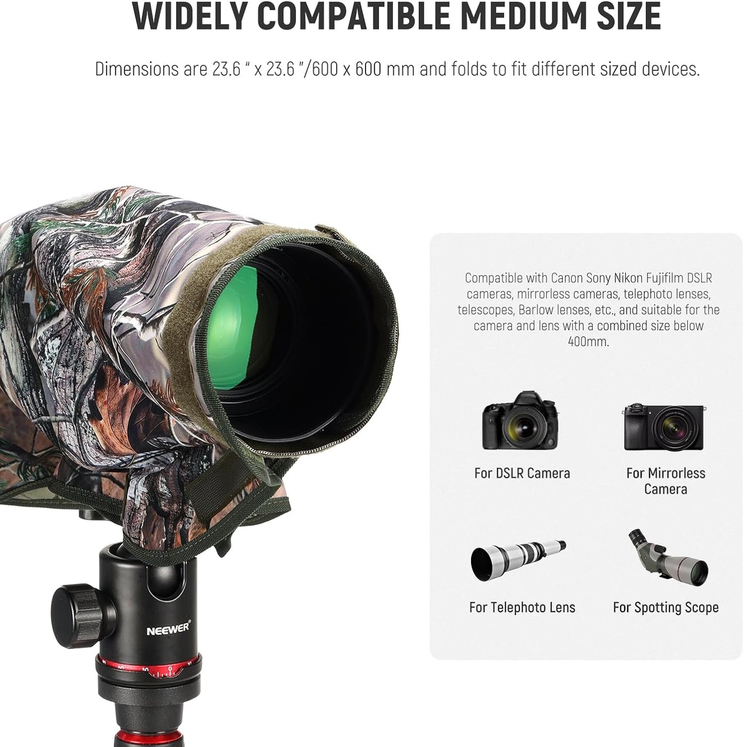 Neewer PB021 Camera Rain Cover Camouflage Medium