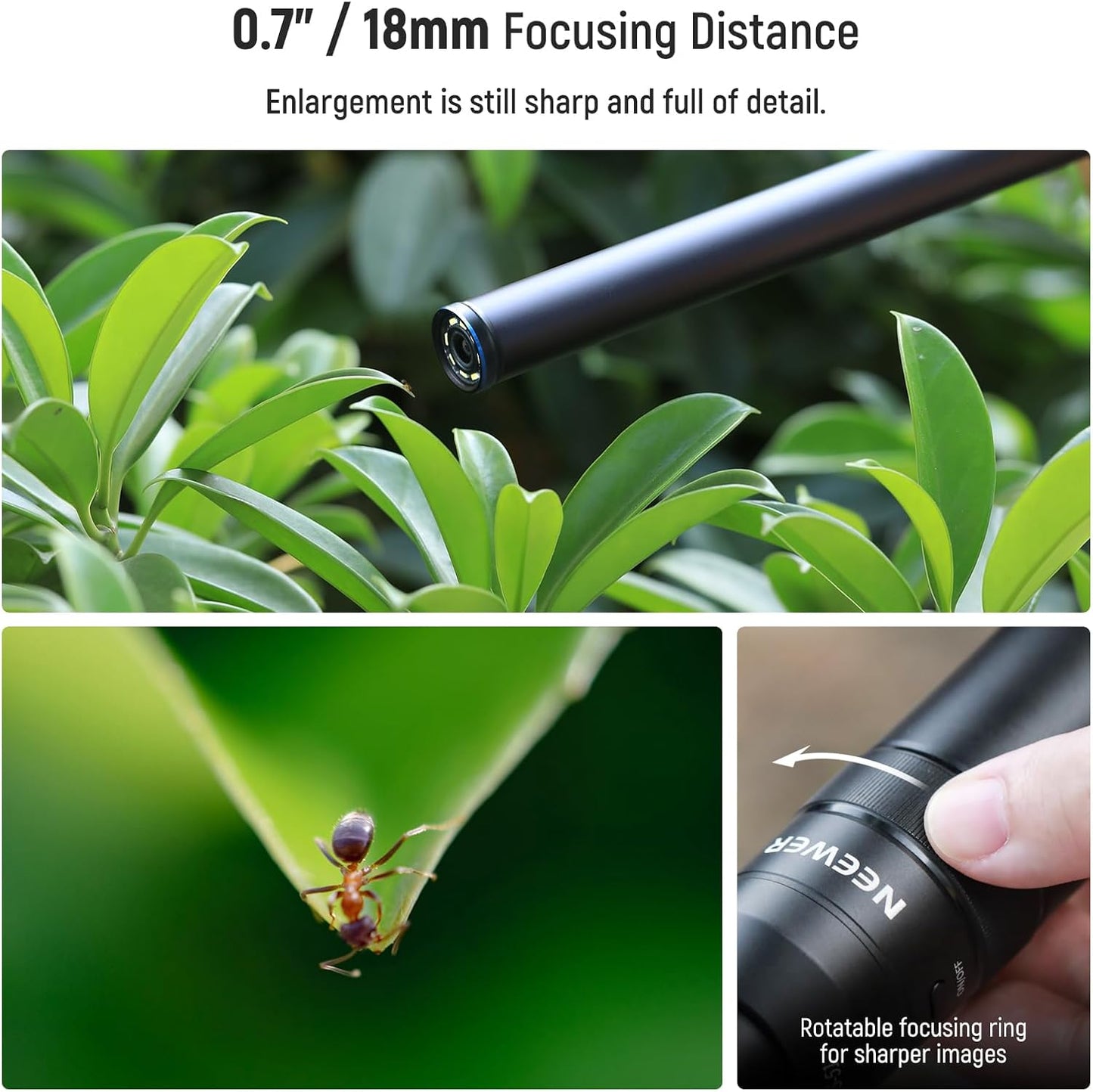 Neewer 10104369 18mm 2X Macro Probe Lens for Phones
