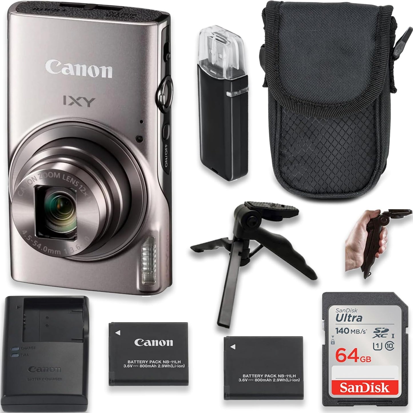 Canon ELPH 360 / IXY 650 Point & Shoot Camera Bundle (Renewed)