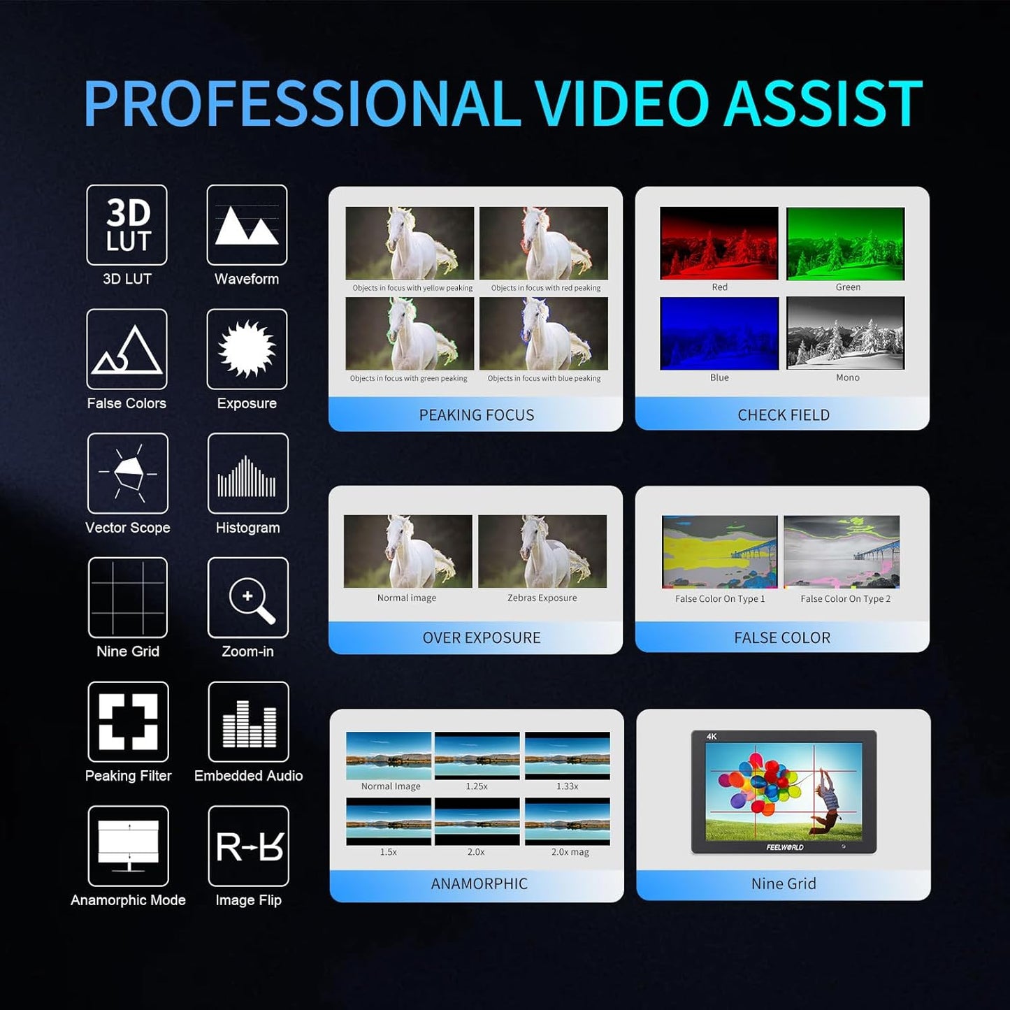 FEELWORLD T7 PLUS V2-ANP55 7" 4K HDMI Camera Field Monitor Kit