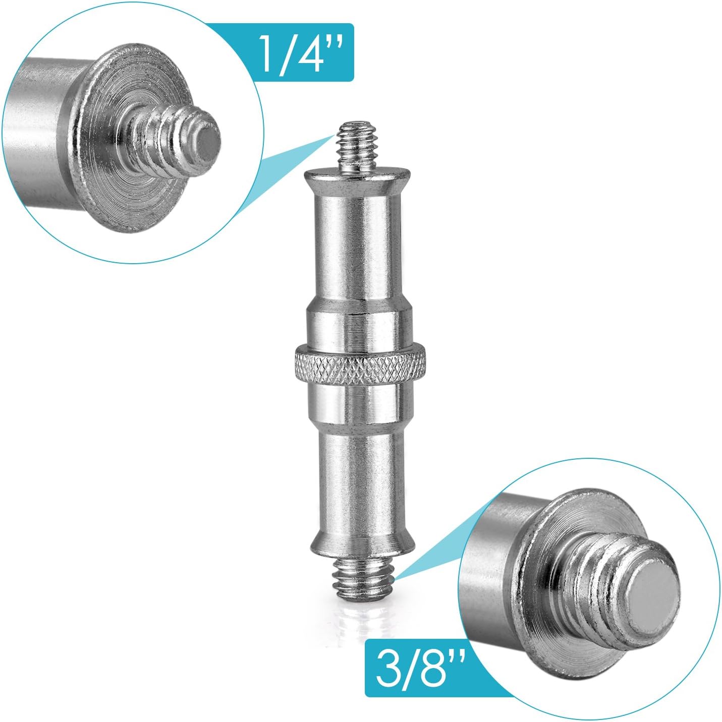 Neewer ST24 1/4" to 3/8" Metal Screw Adapter Spigot