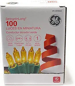 GE 60218LO String-A-Long 100-Count Gold Incandescent Lights