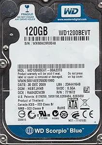 Western Digital WD1200BEVT-00A23T0 120GB 2.5" SATA Hard Drive