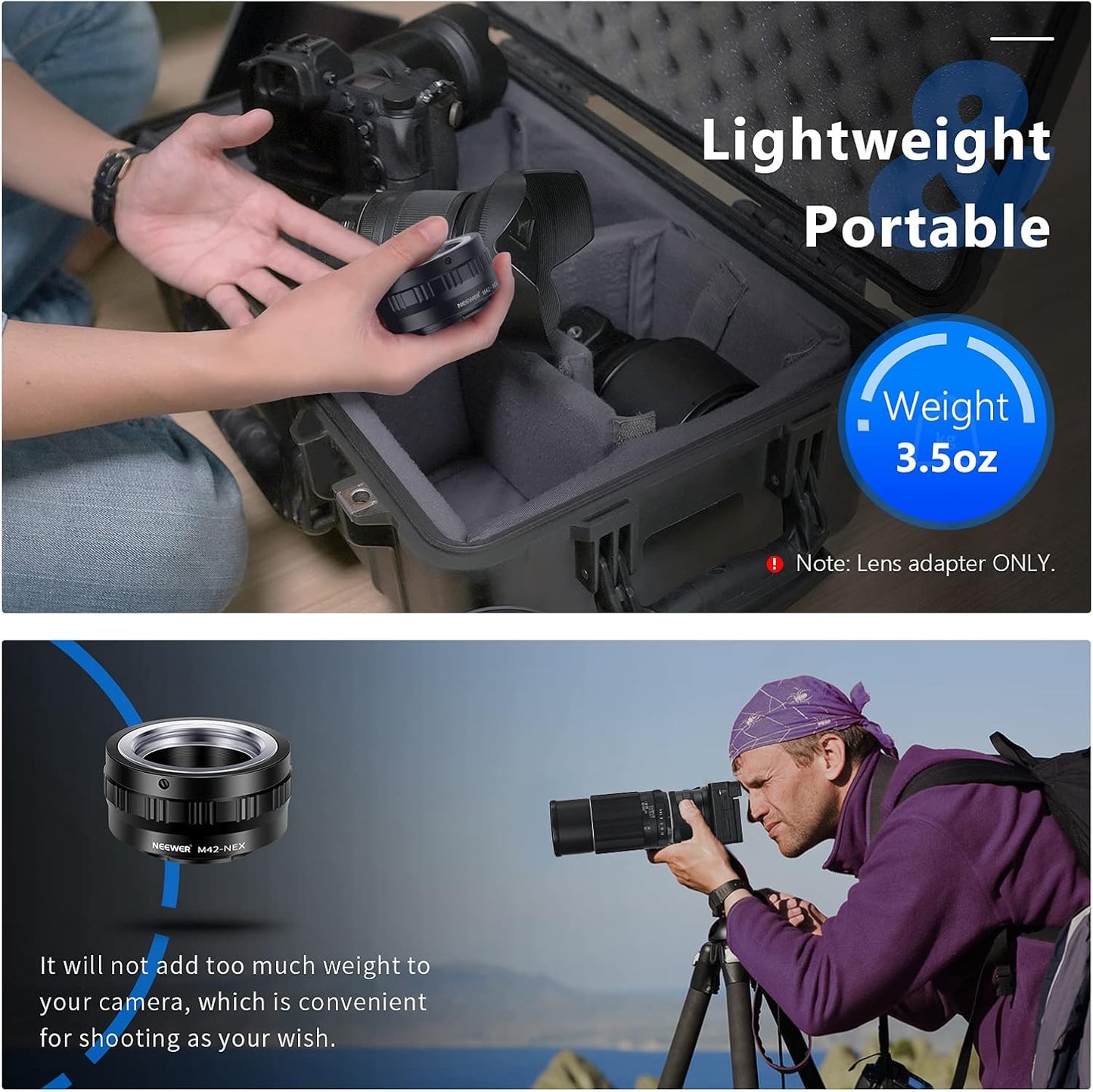 Neewer 10087427 Lens Adapter M42 to Sony E-Mount