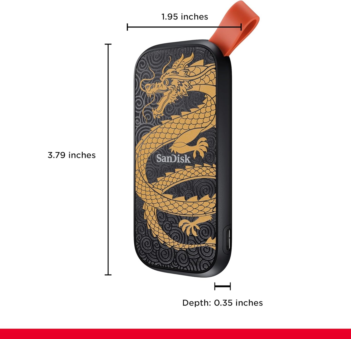 SanDisk SDSSDE30-1T00-GD25 1TB Portable SSD Dragon Edition USB-C