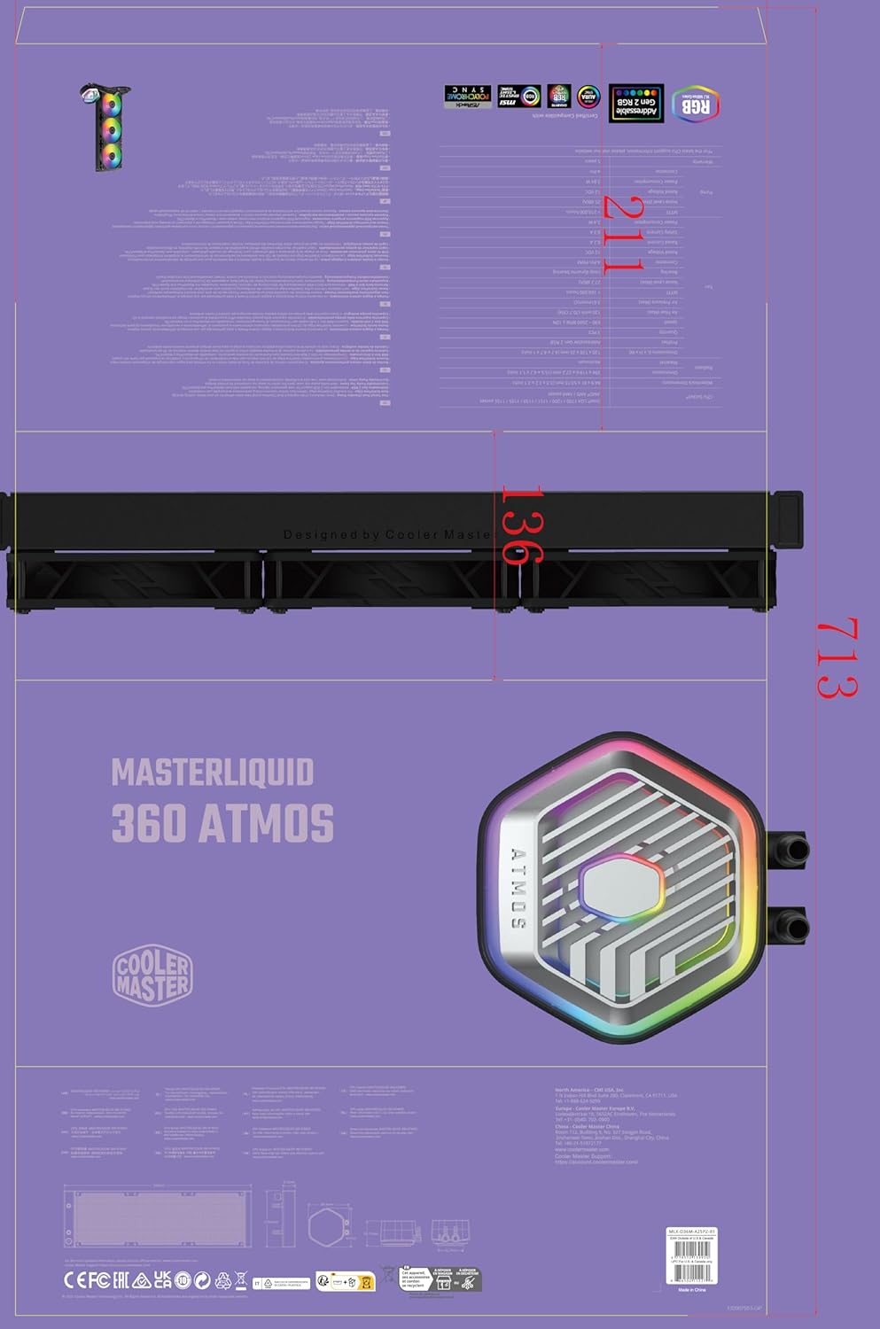 Cooler Master MLX-D36M-A25PZ-R1 MasterLiquid Atmos 360 AIO CPU Cooler