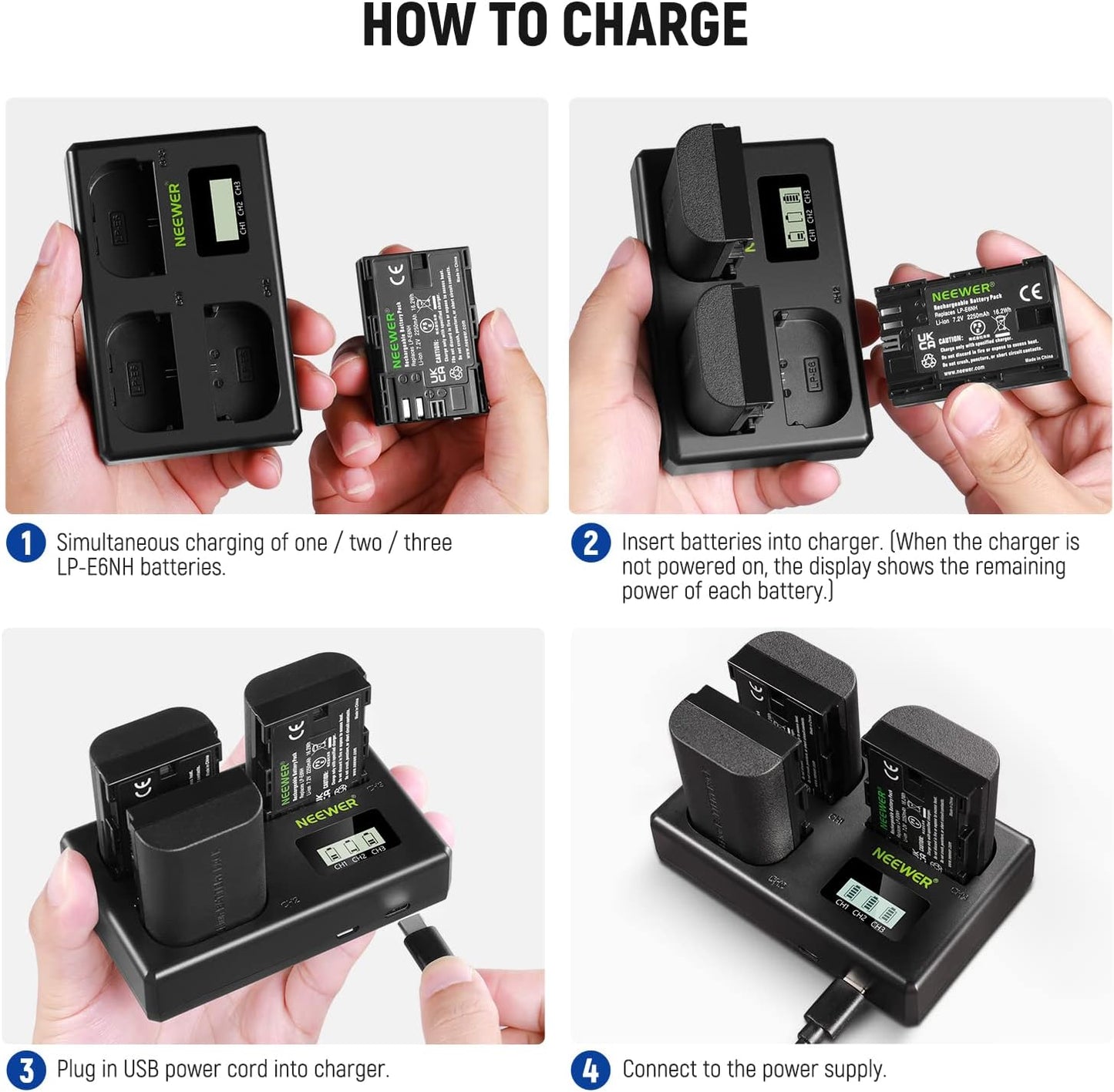Neewer 10101015 LP-E6NH Battery Charger Kit