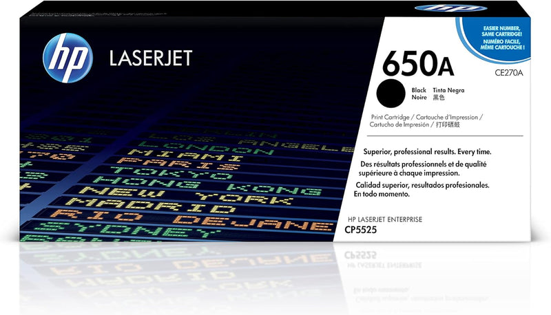 HP CE270A 650A Black Toner - LaserJet CP5525 Series — main product image