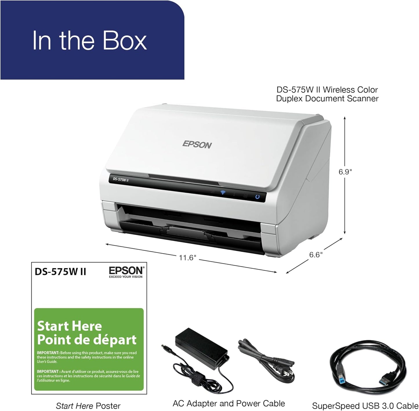 Epson DS-575W II Wireless Duplex Document Scanner
