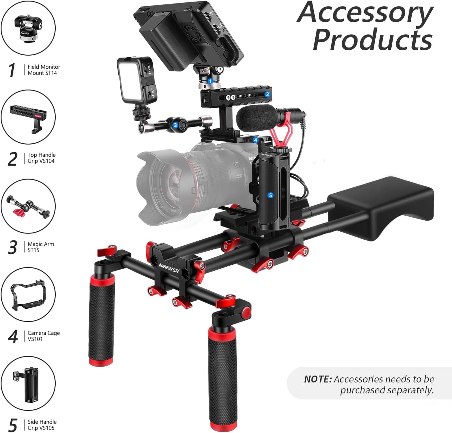 Neewer 10089728 Camera Shoulder Rig Video Film Making System