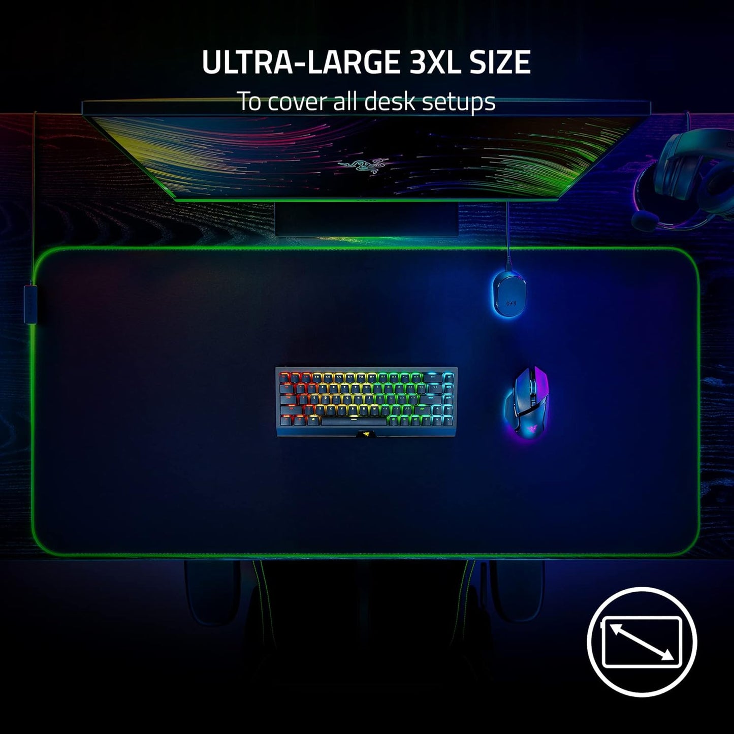 Razer RZ02-02500700-R3U1 Goliathus Chroma 3XL Gaming Mouse Pad RGB